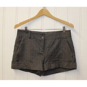 Theory Wool Blend Tailored Shorts Brown Quiet Luxury Minimalist Size 6